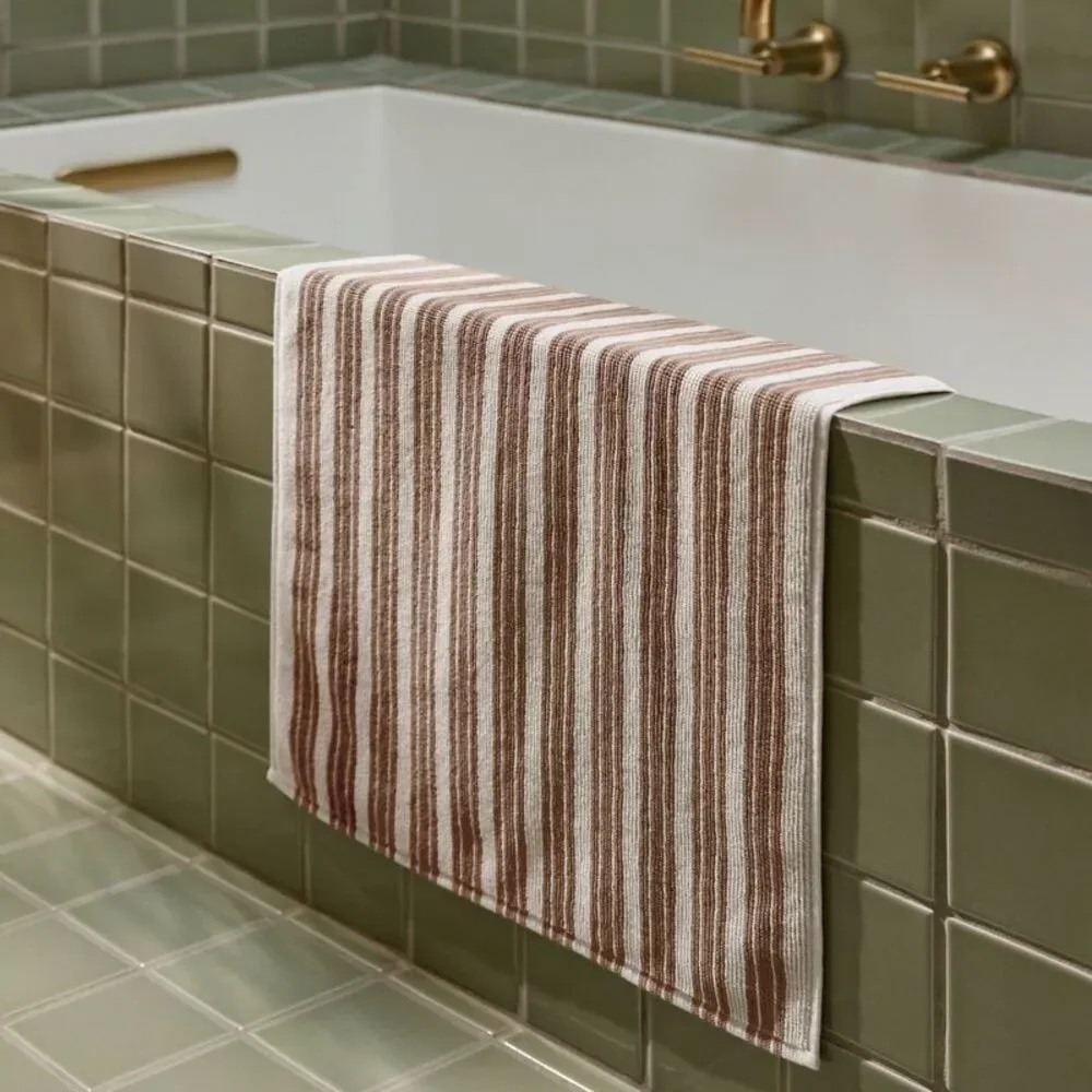 Striped Supersoft Tub Mat Parchment & Pecan - Parachute